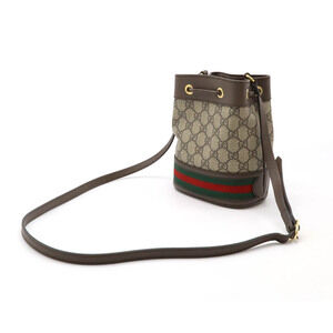 Gucci GG Bag Beige Ophidia Shoulder Web Bucket Mocha Black Supreme